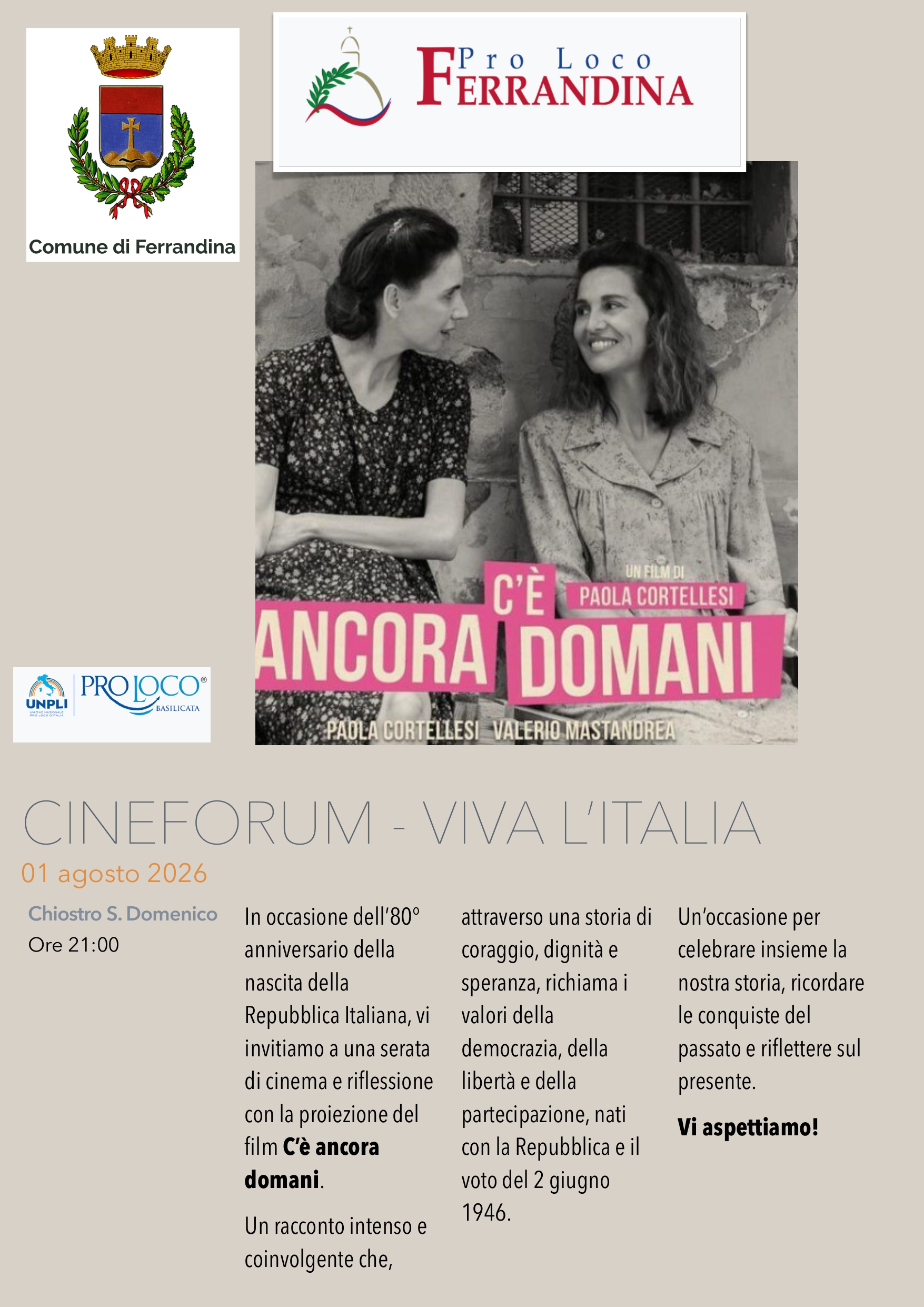Proiezione C'è ancora domani